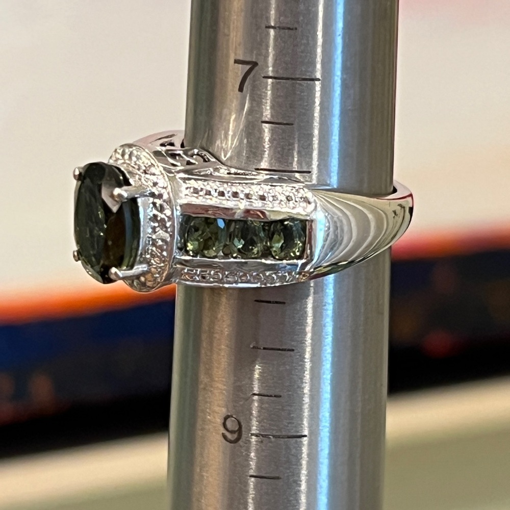 Peridot and Multi Gemstone Sterling Silver Ring - Picture 3 of 7